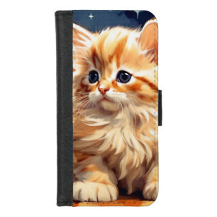 Alphonse Mucha Art Nouveau Orange Cat iPhone 8/7 Wallet Case