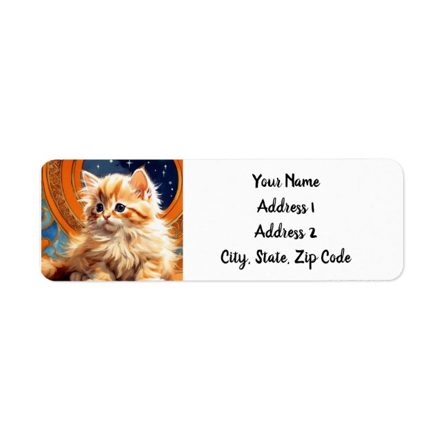 Alphonse Mucha Art Nouveau Orange Cat Label (Front)