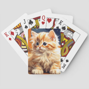 Alphonse Mucha Art Nouveau Orange Cat Poker Cards