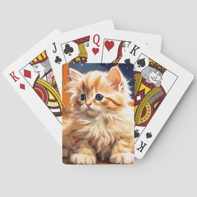 Alphonse Mucha Art Nouveau Orange Cat Poker Cards (Back)