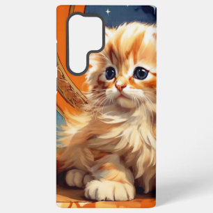 Alphonse Mucha Art Nouveau Orange Cat Samsung Galaxy S22 Ultra Case