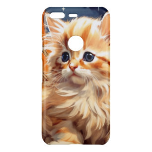 Alphonse Mucha Art Nouveau Orange Cat Uncommon Google Pixel Case