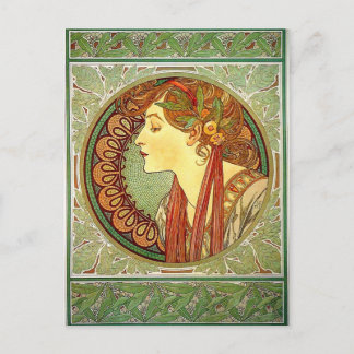 Alphonse Mucha Art Nouveau Postcard