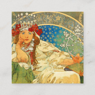 Alphonse Mucha Art Nouveau Princess Hyacinth Enclosure Card