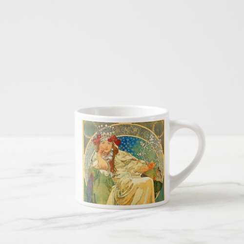 Alphonse Mucha Art Nouveau Princess Hyacinth Espresso Cup
