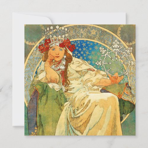 Alphonse Mucha Art Nouveau Princess Hyacinth Invitation