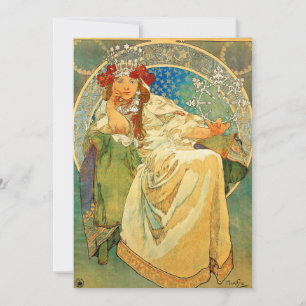 Alphonse Mucha Art Nouveau Princess Hyacinth Invitation