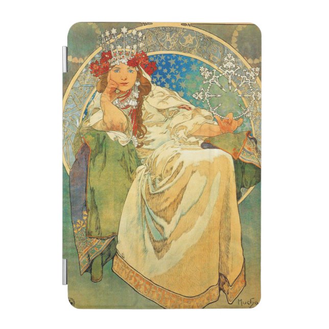 Alphonse Mucha Art Nouveau Princess Hyacinth iPad Mini Cover (Front)