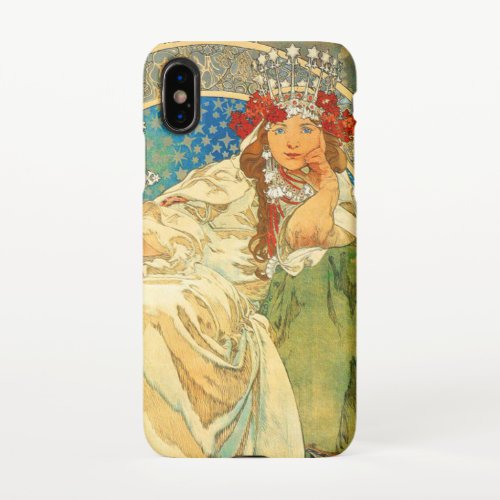 Alphonse Mucha Art Nouveau Princess Hyacinth iPhone X Case