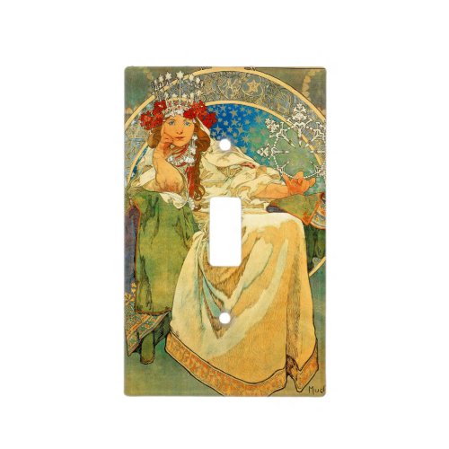 Alphonse Mucha Art Nouveau Princess Hyacinth Light Switch Cover