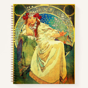 Alphonse Mucha Art Nouveau Princess Hyacinth Notebook