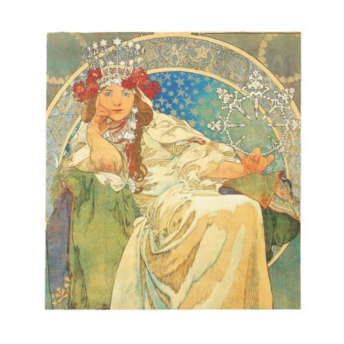 Alphonse Mucha Art Nouveau Princess Hyacinth Notepad