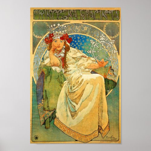 Alphonse Mucha Art Nouveau Princess Hyacinth Poster