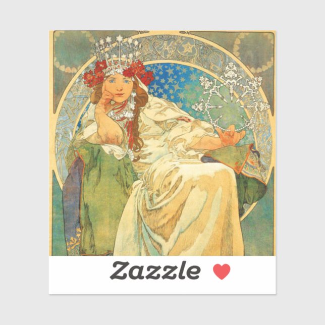 Alphonse Mucha Art Nouveau Princess Hyacinth Sticker (Sheet)