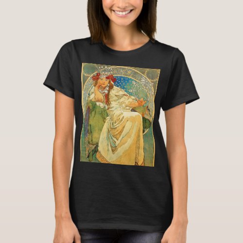 Alphonse Mucha Art Nouveau Princess Hyacinth T_Shirt