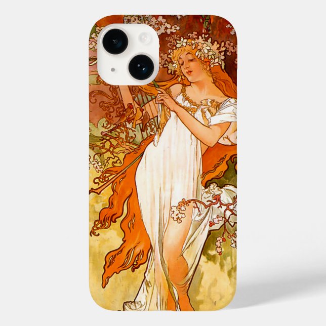 Alphonse Mucha Art Nouveau Spring Case-Mate iPhone Case (Back)
