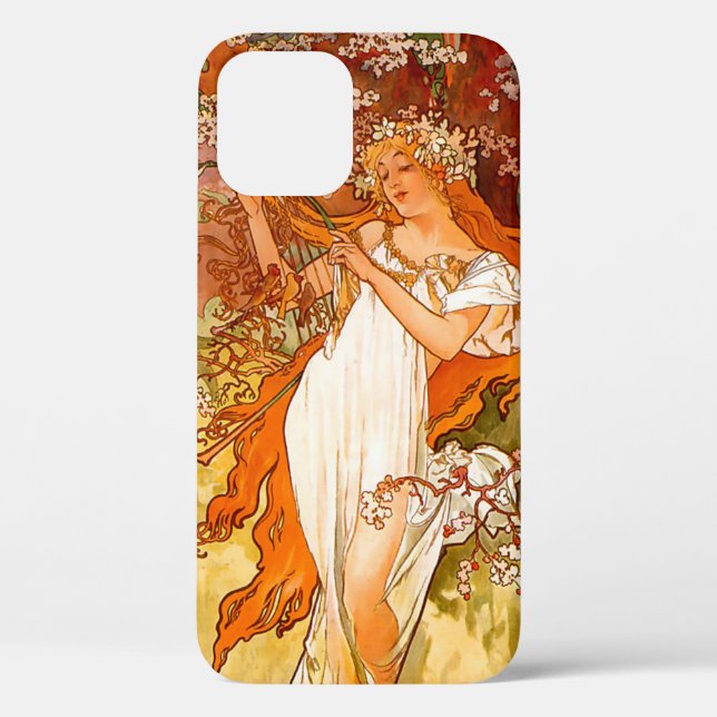 Alphonse Mucha Art Nouveau Spring Case-Mate iPhone Case (Back)