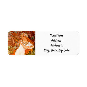 Alphonse Mucha Art Nouveau Spring Label