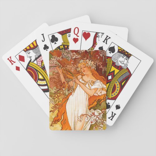 Alphonse Mucha Art Nouveau Spring Poker Cards