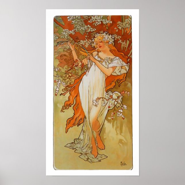 Alphonse Mucha - Art Nouveau - Spring Poster (Front)