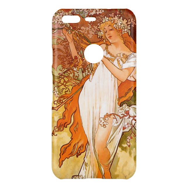 Alphonse Mucha Art Nouveau Spring Uncommon Google Pixel Case (Back)