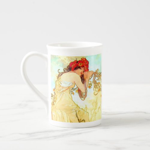 Alphonse Mucha Art Nouveau Summer Bone China Mug