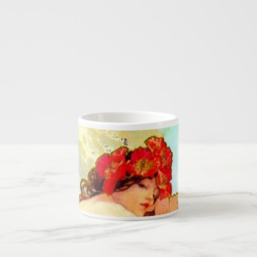 Alphonse Mucha Art Nouveau Summer Espresso Cup