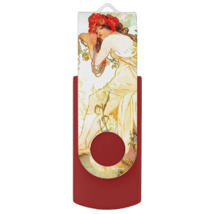 Alphonse Mucha Art Nouveau Summer Flash Drive