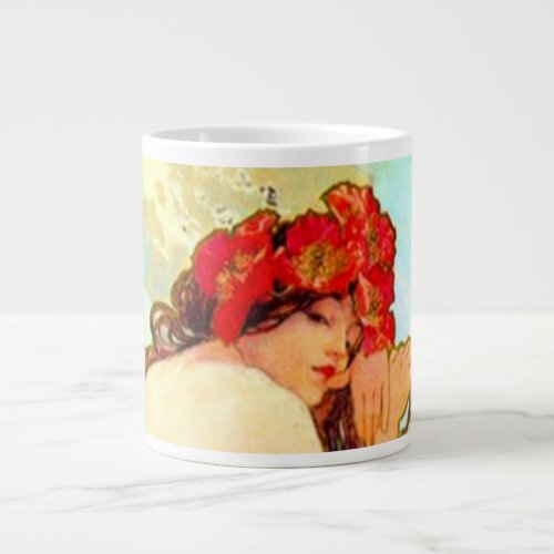 Alphonse Mucha Art Nouveau Summer Giant Coffee Mug