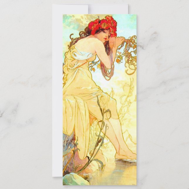 Alphonse Mucha Art Nouveau Summer Invitation (Front)