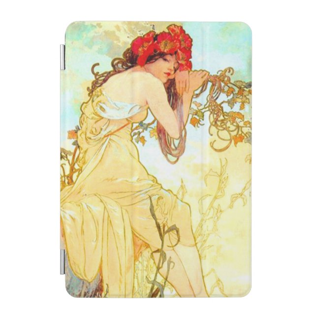 Alphonse Mucha Art Nouveau Summer iPad Mini Cover (Front)