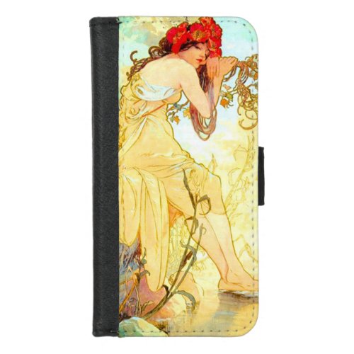 Alphonse Mucha Art Nouveau Summer iPhone 87 Wallet Case