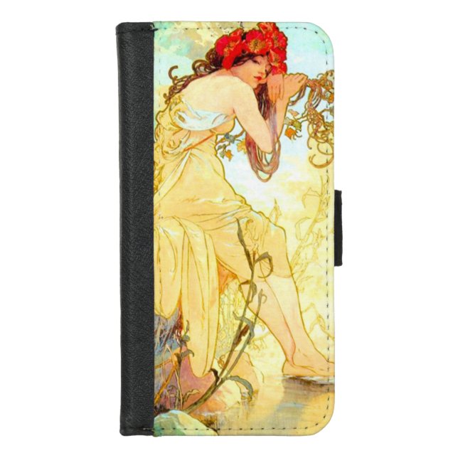 Alphonse Mucha Art Nouveau Summer iPhone Wallet Case (Front)