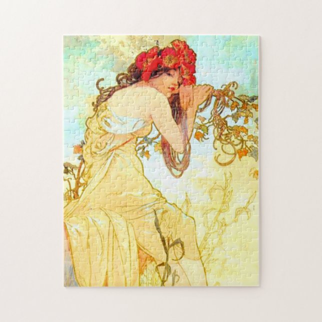 Alphonse Mucha Art Nouveau Summer Jigsaw Puzzle (Vertical)