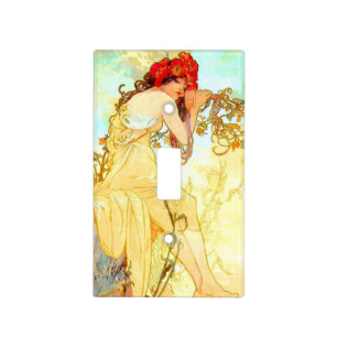 Alphonse Mucha Art Nouveau Summer Light Switch Cover