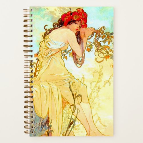 Alphonse Mucha Art Nouveau Summer Notebook