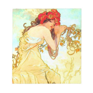 Alphonse Mucha Art Nouveau Summer Notepad