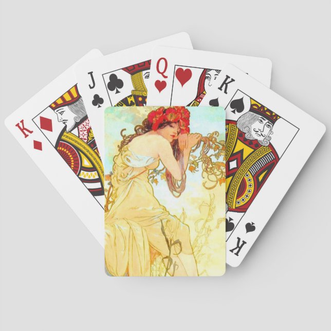 Alphonse Mucha Art Nouveau Summer Poker Cards (Back)