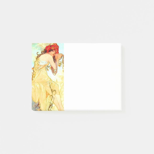 Alphonse Mucha Art Nouveau Summer Post-it Notes (Front)