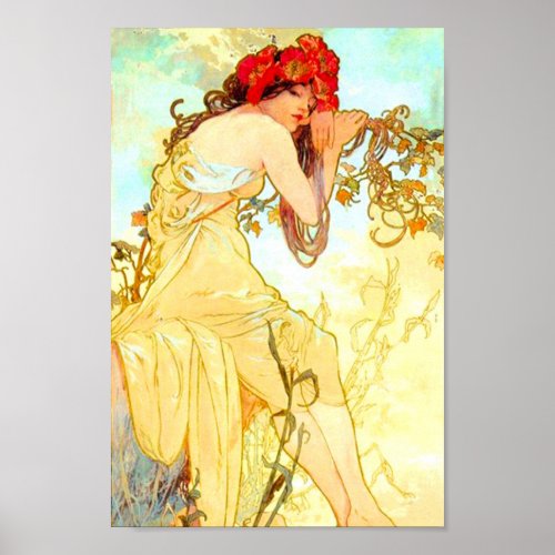 Alphonse Mucha Art Nouveau Summer Poster