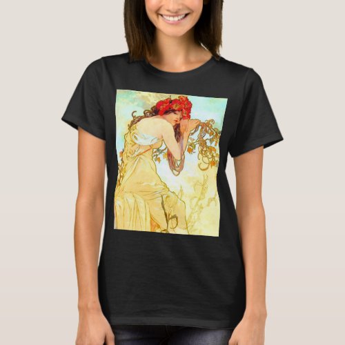 Alphonse Mucha Art Nouveau Summer T_Shirt