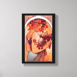 Alphonse Mucha,Art nouveau,vintage,fruit,reproduct Canvas Print