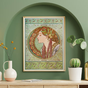 Alphonse Mucha Art Nouveau vintage poster 