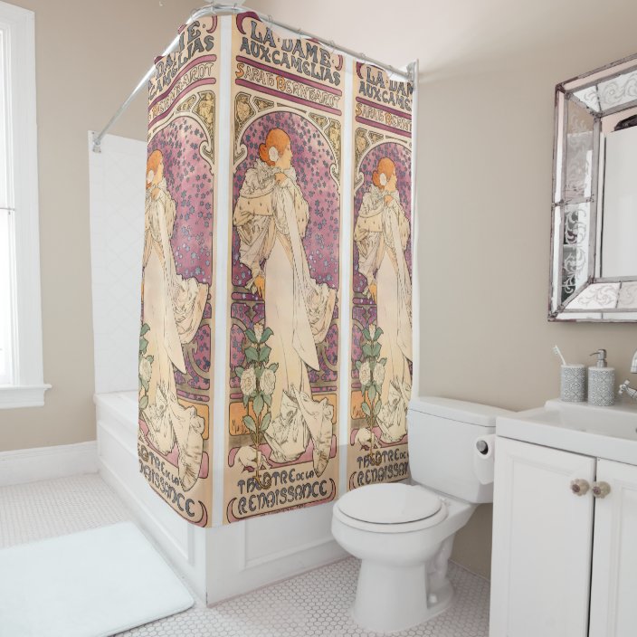 Alphonse Mucha Art Nouveau Vintage Poster Theater Shower Curtain
