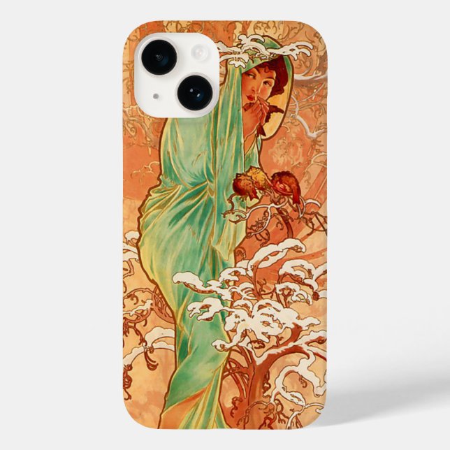 Alphonse Mucha Art Nouveau Winter Case-Mate iPhone Case (Back)