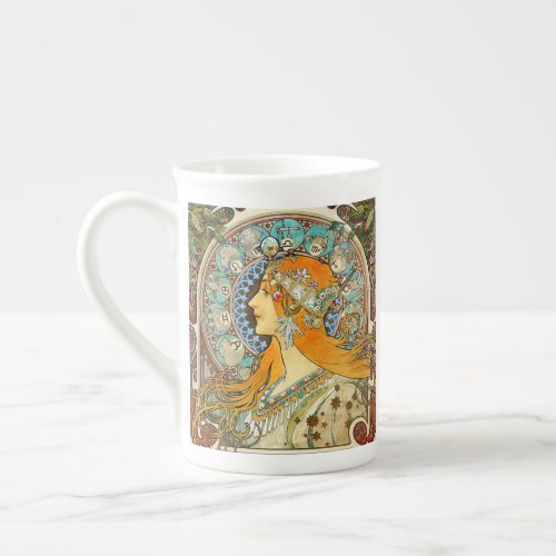 Alphonse Mucha Art Nouveau Zodiac Bone China Mug