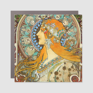 Alphonse Mucha Art Nouveau Zodiac Car Magnet
