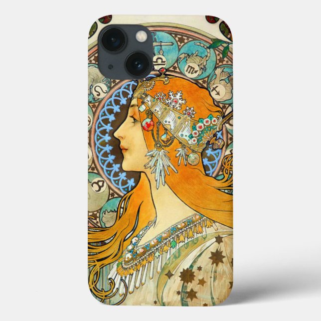 Alphonse Mucha Art Nouveau Zodiac Case-Mate iPhone Case (Back)
