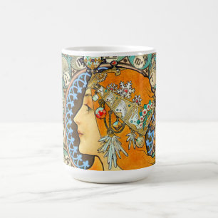 Alphonse Mucha Art Nouveau Zodiac Color Morph Mug