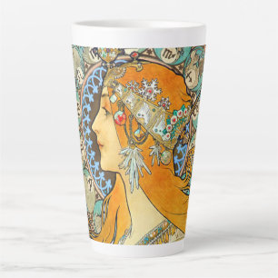Alphonse Mucha Art Nouveau Zodiac Latte Mug